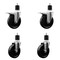 Service Caster 5'' SS Phenolic Swivel 1-7/8'' Expand Stem Caster Set 2 Total Lock Brakes, 4PK SCC-SSEXTTL20S514-PHS-2-S-2-178 - alternate 1